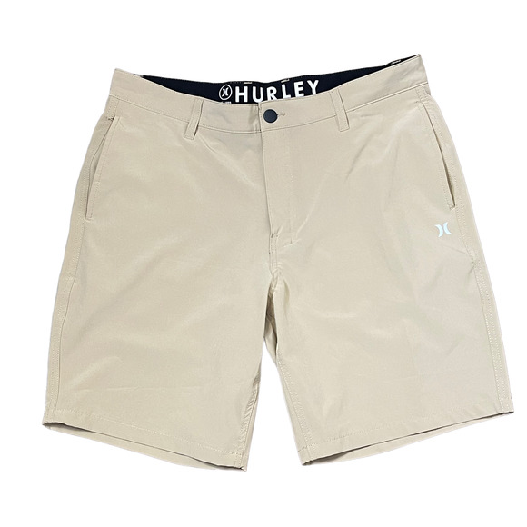 Hurley Other - Hurley Performance Shorts Size 36 Tan Polyester Stretch Blend Flat Front 36X9